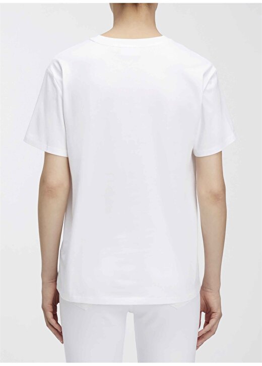 Calvin Klein Bisiklet Yaka Düz Beyaz Kadın T-Shirt MICRO LOGO T SHIRT 3