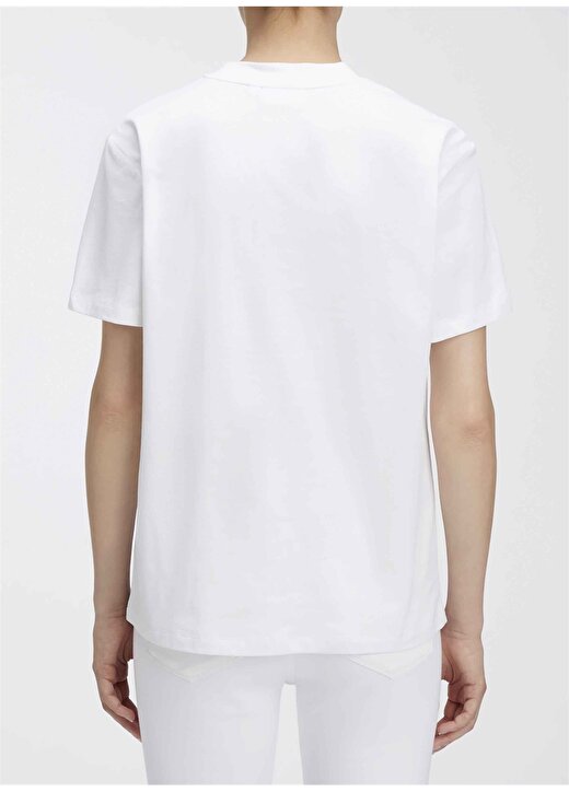 Calvin Klein Bisiklet Yaka Düz Beyaz Kadın T-Shirt COORDINATES REGULAR T-SHIRT SS 3