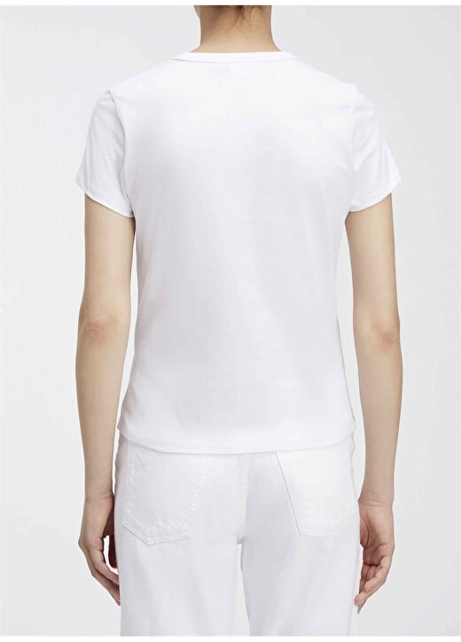 Calvin Klein Bisiklet Yaka Düz Beyaz Kadın T-Shirt HERO LOGO MODERN FIT T-SHIRT 3