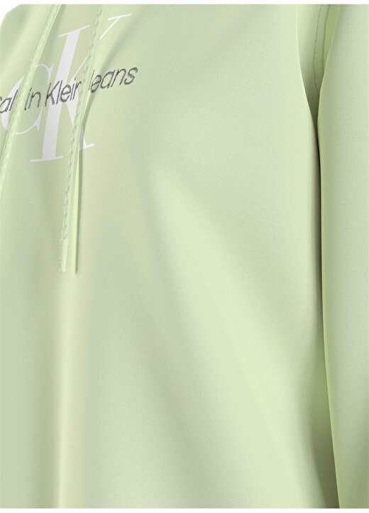 Calvin Klein Jeans Kapüşon Yaka Baskılı Açık Yeşil Kadın Sweatshırt J20J221335LT6 3