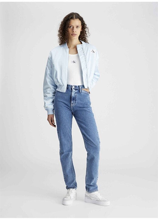 Calvin Klein Jeans Yüksek Bel Düz Paça Normal Açık Mavi Kadın Denim Pantolon J20J2224331AA 1