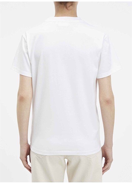 Calvin Klein Bisiklet Yaka Düz Beyaz Kadın T-Shirt METALLIC MICRO LOGO T SHIRT 3