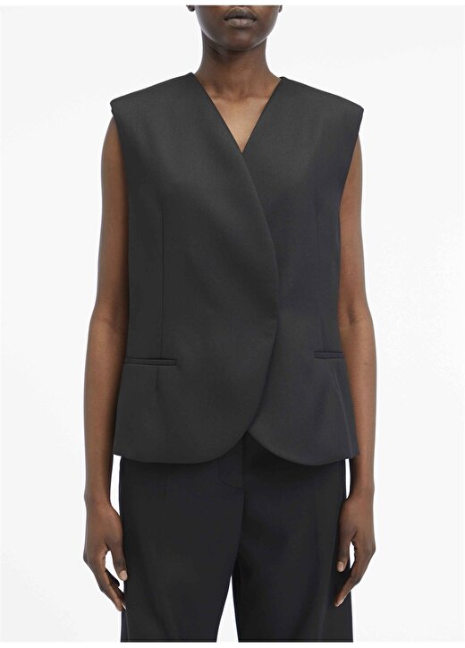 Calvin Klein Siyah Kadın Yelek MODULAR TAILORED WAISTCOAT 1