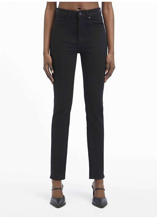 Calvin Klein HIGH RISE SKINNY INFINITE BLACK Yüksek Bel Skinny Paça Normal Siyah Kadın Denim Pantolon 1