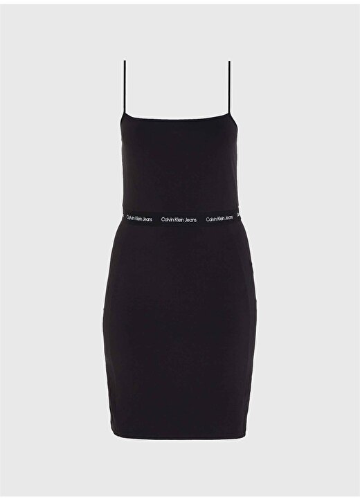 Calvin Klein Jeans Kare Yaka Düz Siyah Kısa Kadın Elbise J20J219644BEH 3