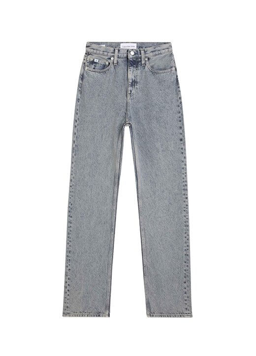 Calvin Klein Jeans Yüksek Bel Düz Paça Normal Mavi Kadın Denim Pantolon J20J2224551A4 2