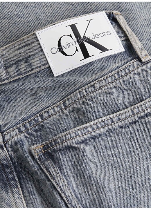 Calvin Klein Jeans Yüksek Bel Düz Paça Normal Mavi Kadın Denim Pantolon J20J2224551A4 3