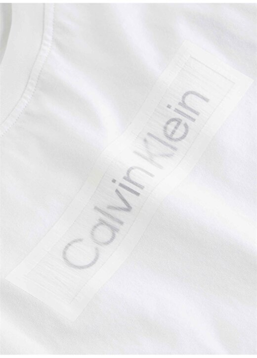 Calvin Klein Bisiklet Yaka Düz Beyaz Kadın T-Shirt SHEER LOGO REGULAR T-SHIRT 2