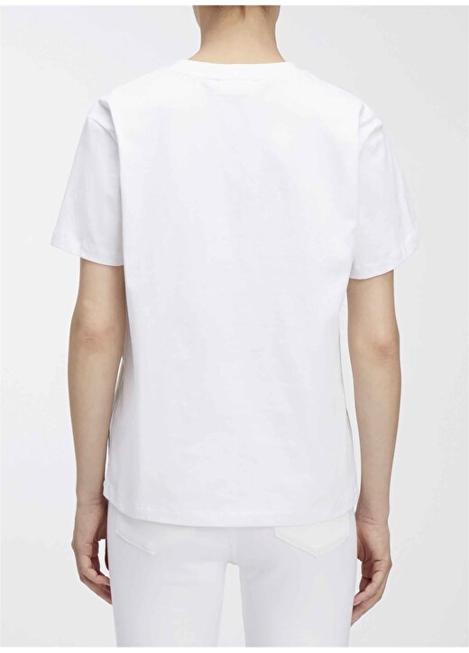 Calvin Klein Bisiklet Yaka Düz Beyaz Kadın T-Shirt SHEER LOGO REGULAR T-SHIRT 3