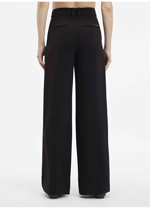 Calvin Klein Yüksek Bel Normal Siyah Kadın Pantolon STRUCTURE TWILL WIDE LEG PANT 3