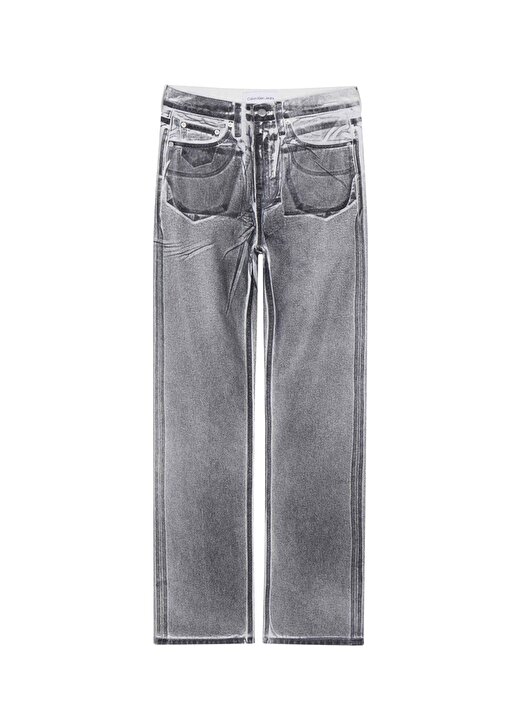 Calvin Klein Jeans Yüksek Bel Düz Paça Normal Gri Kadın Denim Pantolon J20J2224531A4 1