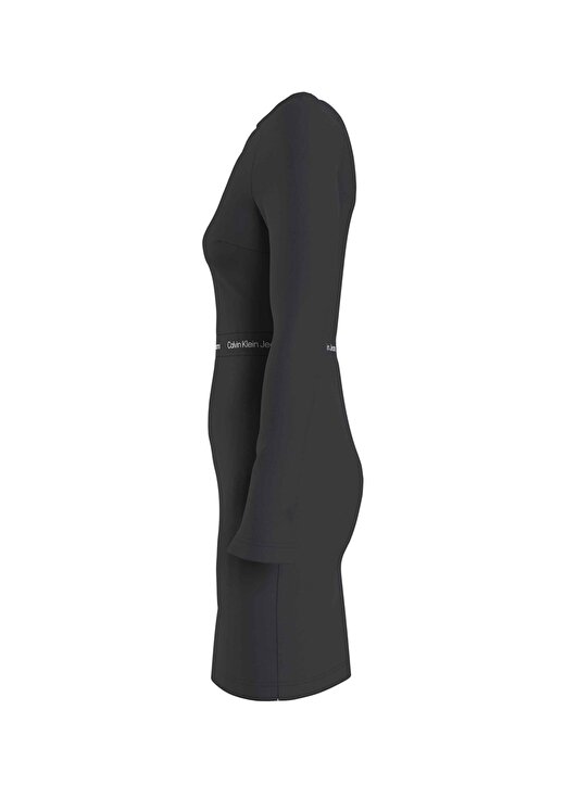 Calvin Klein Jeans Yuvarlak Yaka Düz Siyah Kısa Kadın Elbise J20J222518BEH 3
