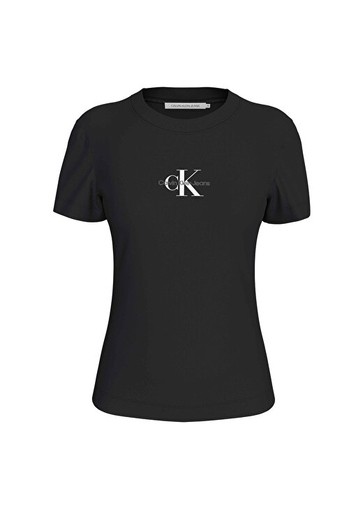 Calvin Klein Jeans Bisiklet Yaka Düz Siyah Kadın T-Shirt J20J222564BEH 1