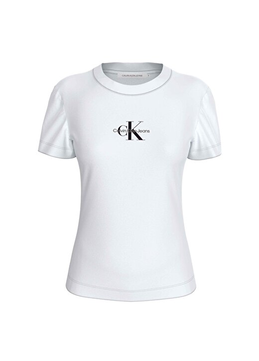Calvin Klein Jeans Bisiklet Yaka Düz Beyaz Kadın T-Shirt J20J222564YAF 1
