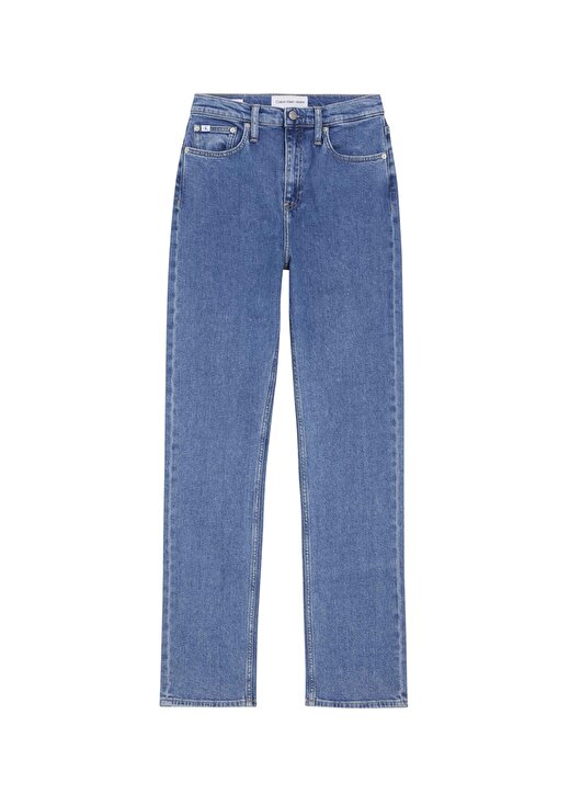 Calvin Klein Jeans Yüksek Bel Düz Paça Normal Mavi Kadın Denim Pantolon J20J2227771A4 1