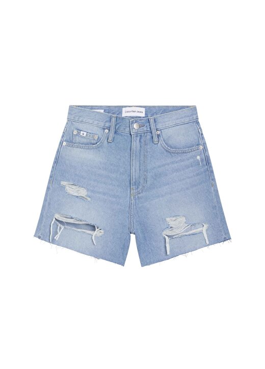 Calvin Klein Jeans Yüksek Bel Normal Açık Mavi Kadın Denim Şort J20J2228031AA 2