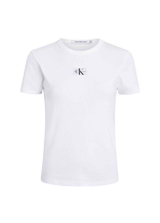Calvin Klein Jeans Bisiklet Yaka Düz Beyaz Kadın T-Shirt J20J222687YAF 1