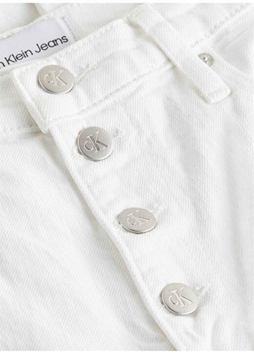 Calvin Klein Jeans Yüksek Bel Dar Paça Normal Beyaz Kadın Denim Pantolon J20J2227651AA 2