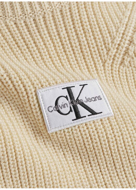 Calvin Klein Jeans Balıkçı Yaka Normal Düz Açık Sarı Kazak Kadın J20J222927ZCY 2
