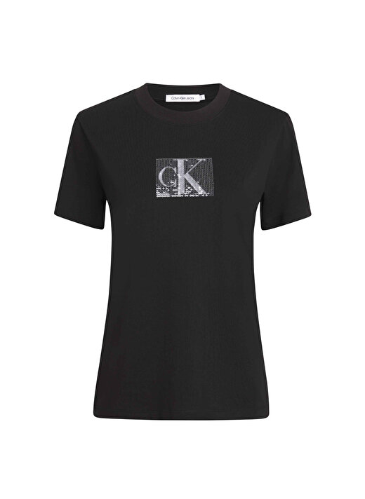Calvin Klein Jeans Bisiklet Yaka Baskılı Siyah Kadın T-Shirt J20J222961BEH 1