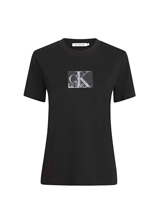 Calvin Klein Jeans Bisiklet Yaka Baskılı Siyah Kadın T-Shirt J20J222961BEH 1