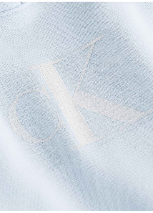 Calvin Klein Jeans Kapüşon Yaka Düz Açık Mavi Kadın Sweatshırt J20J222962CYR 2