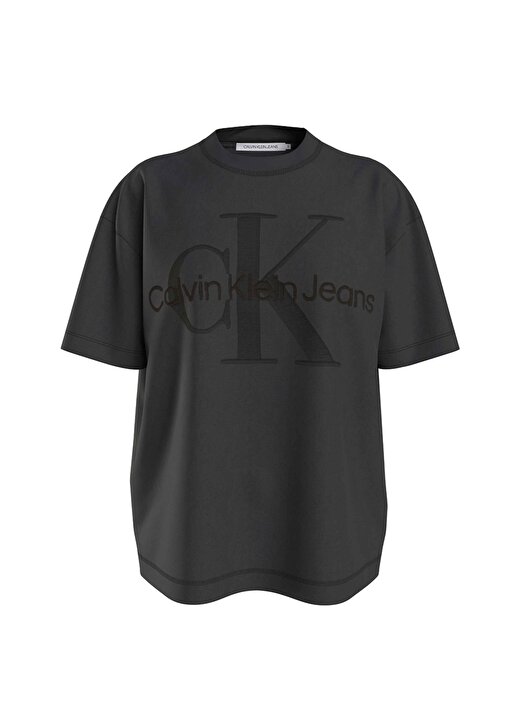 Calvin Klein Jeans Bisiklet Yaka Baskılı Koyu Gri Kadın T-Shirt J20J222974PT2 1