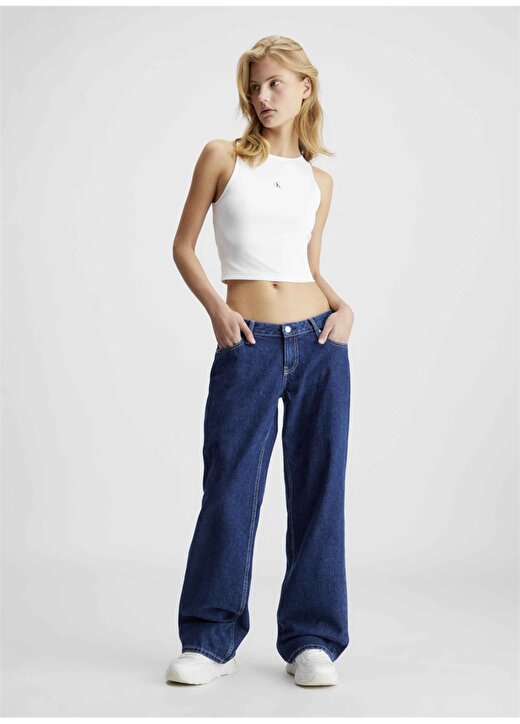 Calvin Klein Jeans Yuvarlak Yaka Düz Beyaz Kadın Atlet J20J223107YAF 1