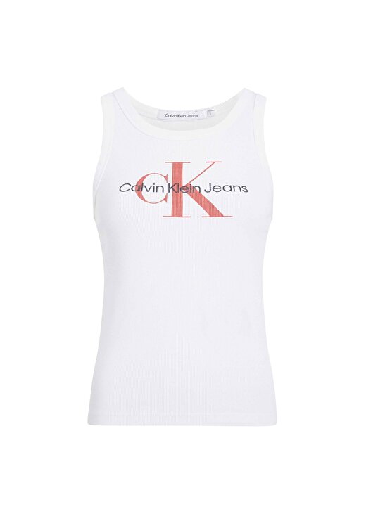 Calvin Klein Jeans Yuvarlak Yaka Baskılı Beyaz Kadın Atlet J20J223160YAF 1