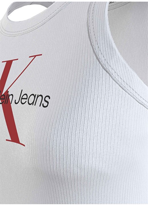 Calvin Klein Jeans Yuvarlak Yaka Baskılı Beyaz Kadın Atlet J20J223160YAF 3