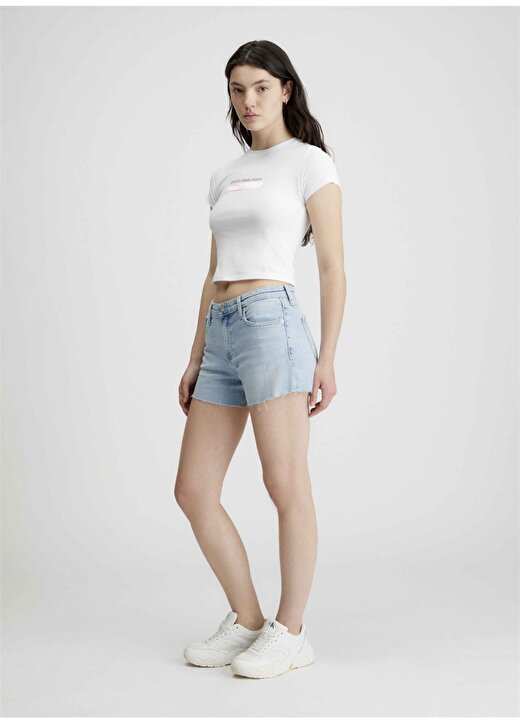 Calvin Klein Jeans Bisiklet Yaka Baskılı Beyaz Kadın T-Shirt J20J223167YAF 1