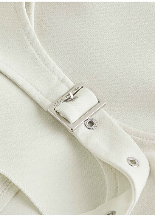 Calvin Klein Jeans Klasik Yaka Düz Beyaz Kısa Kadın Elbise J20J223063CGA 2