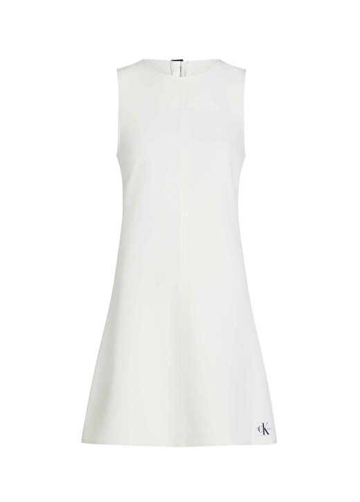Calvin Klein Jeans Klasik Yaka Düz Beyaz Kısa Kadın Elbise J20J223063CGA 3