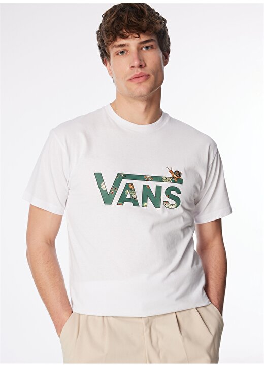 Vans Beyaz Erkek Yuvarlak Yaka T-Shirt VN000FJEWHT1 SNAIL TRAIL TEE-B 1