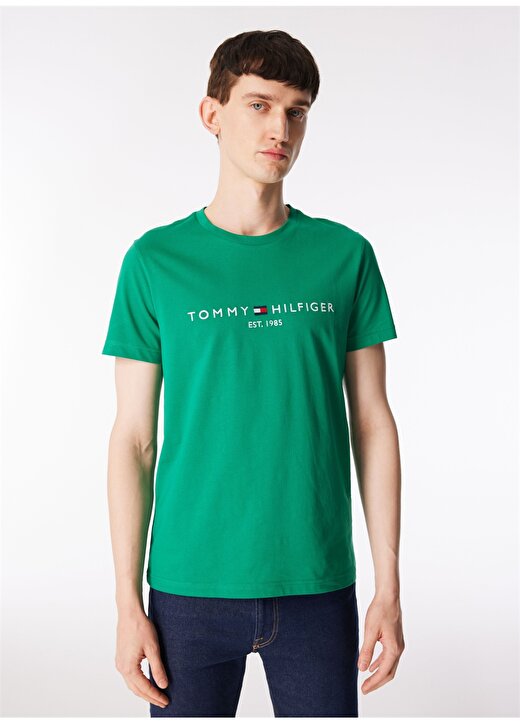 Tommy Hilfiger Bisiklet Yaka Yeşil Erkek T-Shirt MW0MW11797 3