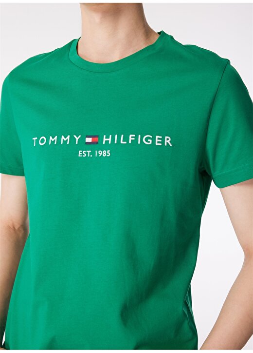 Tommy Hilfiger Bisiklet Yaka Yeşil Erkek T-Shirt MW0MW11797 4