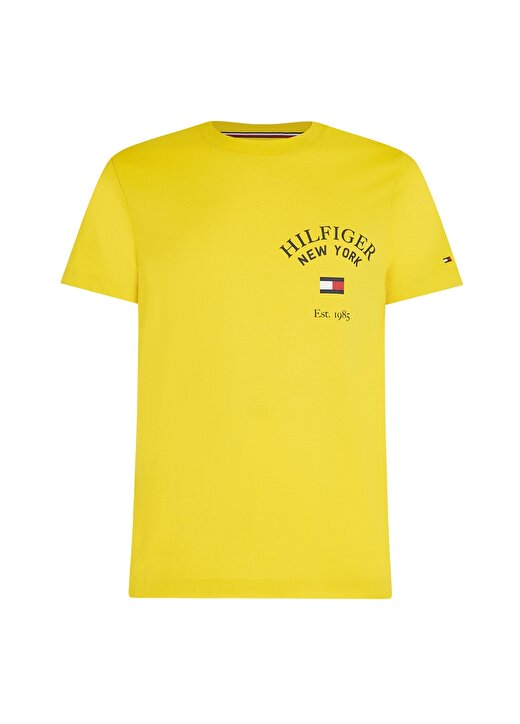 Tommy Hilfiger Bisiklet Yaka Sarı Erkek T-Shirt MW0MW33689 1
