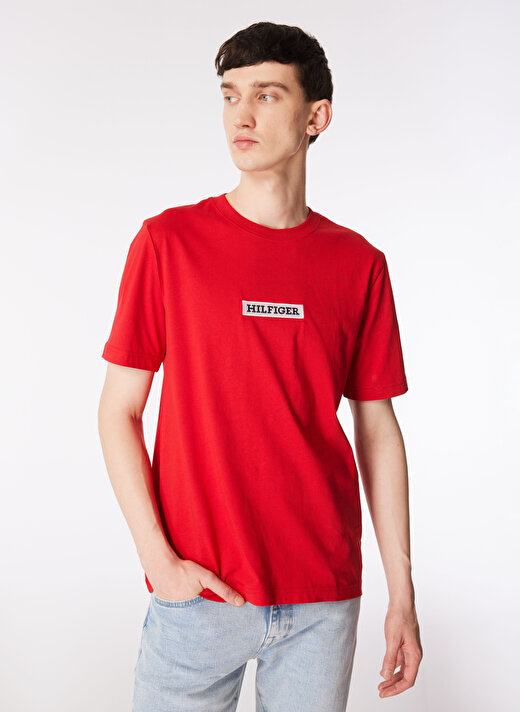 Tommy Hilfiger Bisiklet Yaka Kırmızı Erkek T-Shirt MW0MW34373 3