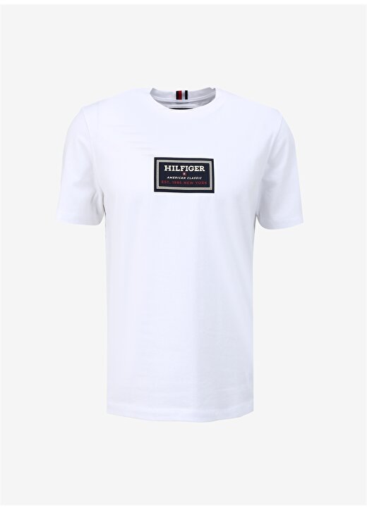 Tommy Hilfiger Bisiklet Yaka Beyaz Erkek T-Shirt MW0MW34391 1