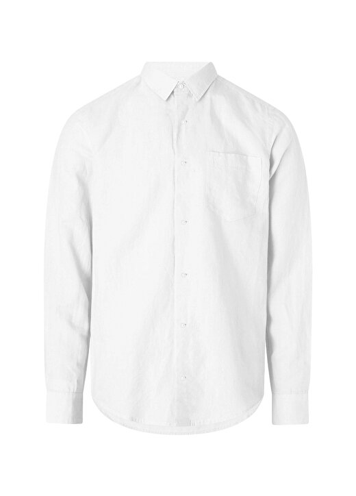 Calvin Klein Slim Fit Düğmeli Yaka Beyaz Erkek Gömlek K10K108664YAF 1