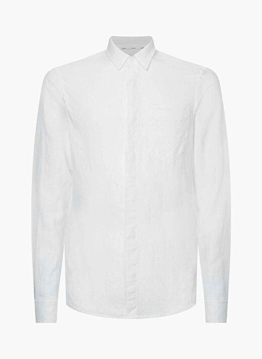 Calvin Klein Slim Fit Düğmeli Yaka Beyaz Erkek Gömlek K10K108664YAF 3