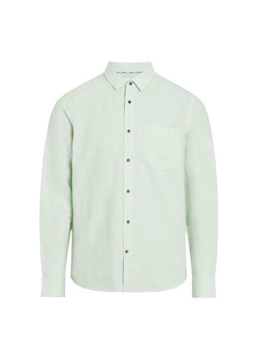 Calvin Klein Slim Fit Düğmeli Yaka Yeşil Erkek Gömlek K10K108664LJ4 1