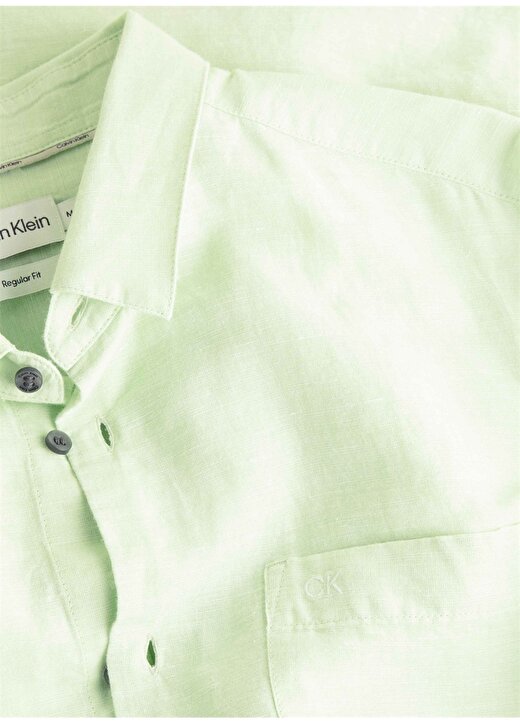 Calvin Klein Slim Fit Düğmeli Yaka Yeşil Erkek Gömlek K10K108664LJ4 2