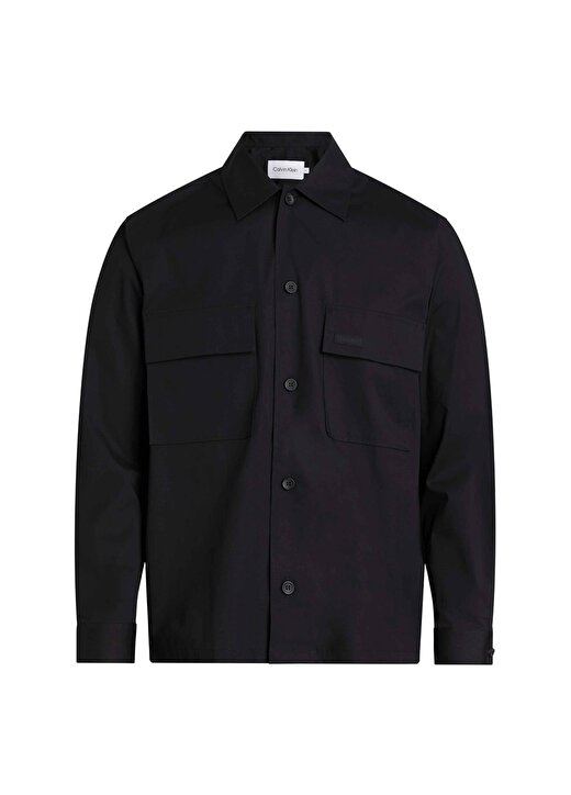 Calvin Klein Slim Fit Düğmeli Yaka Siyah Erkek Gömlek K10K111364BEH 1