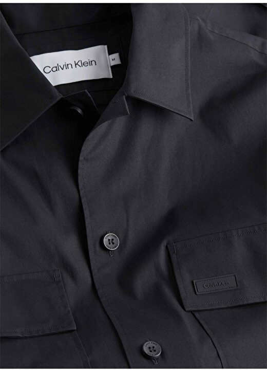 Calvin Klein Slim Fit Düğmeli Yaka Siyah Erkek Gömlek K10K111364BEH 2