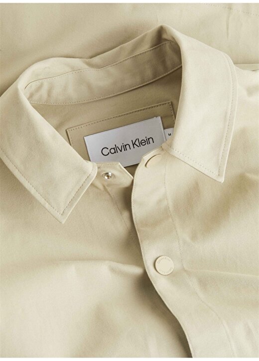 Calvin Klein Slim Fit Düğmeli Yaka Yeşil Erkek Gömlek K10K112315LEB 2