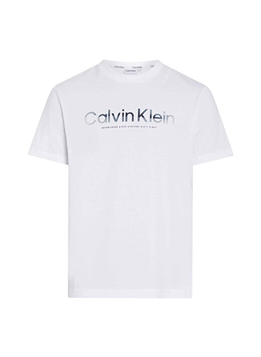 Calvin Klein Bisiklet Yaka Beyaz Erkek T-Shirt K10K112497YAF 1