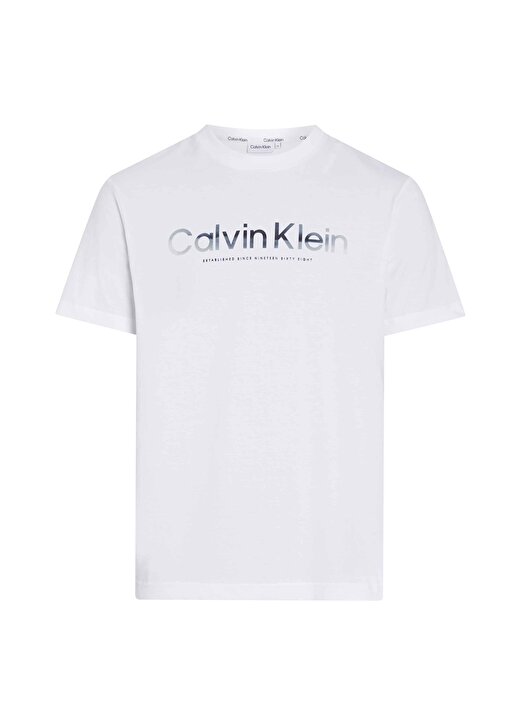 Calvin Klein Bisiklet Yaka Beyaz Erkek T-Shirt K10K112497YAF 1