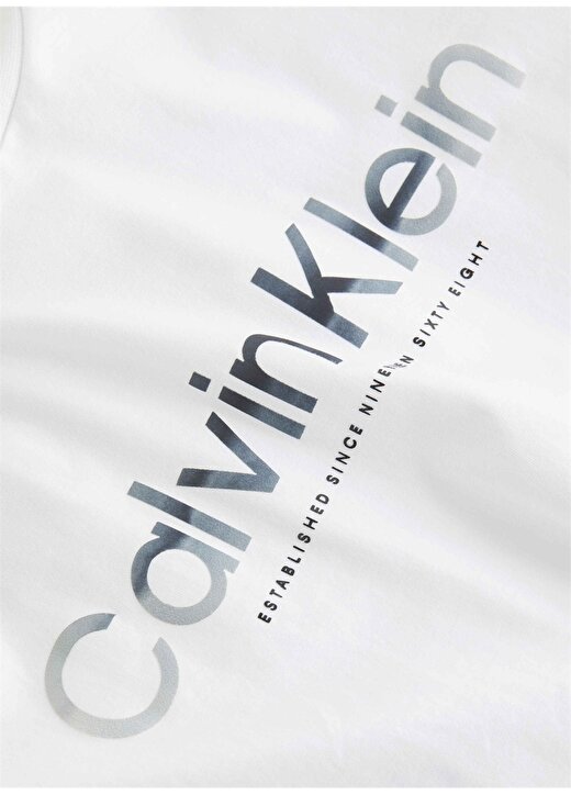 Calvin Klein Bisiklet Yaka Beyaz Erkek T-Shirt K10K112497YAF 2