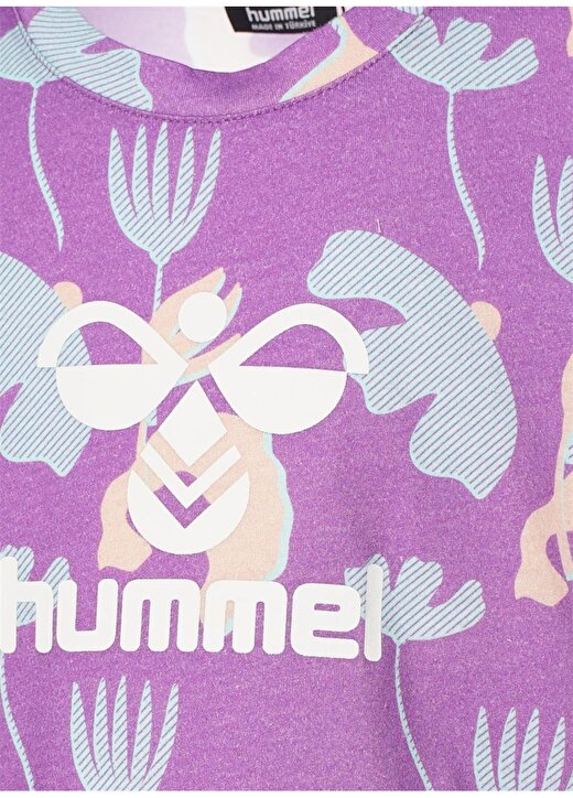 Hummel Desenli Mor Kız Çocuk T-Shirt 911781-3639-HMLASHLEY T-SHIRT S/S 3